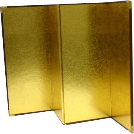 Miniature Gold Folding Screen, 4 Panels (Large), 255 X 425 Mm, Plain Gold, C516