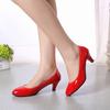 cm middle heel, fourseason lightmouth single shoes, women's office middle heel, solid color work sweet shoes