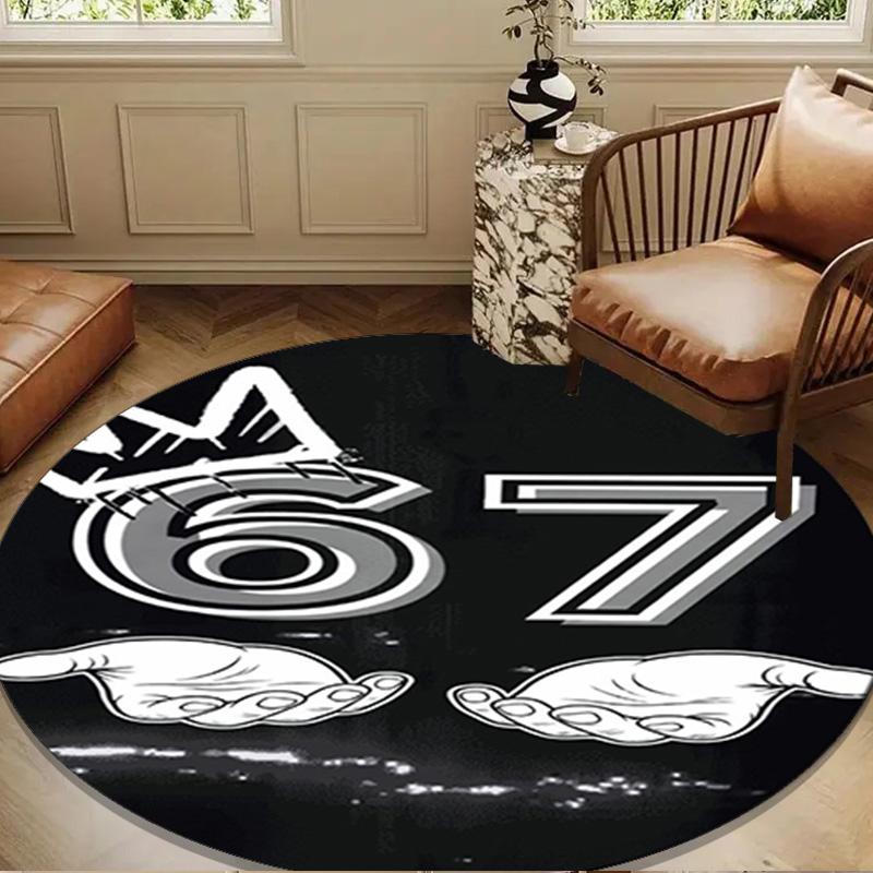 Royal Hands Holding Number 67 Round mat, Anti-slip Circle Carpet Chair rug For livingroom,Bedroom, doormat home decor Gift Christmas Gifts