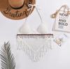 Lace-up Neck Small Vest, Sling Women's Summer Short Style with Chest Pad Inside, Backless Hollow Tube Top Embroidered Vest