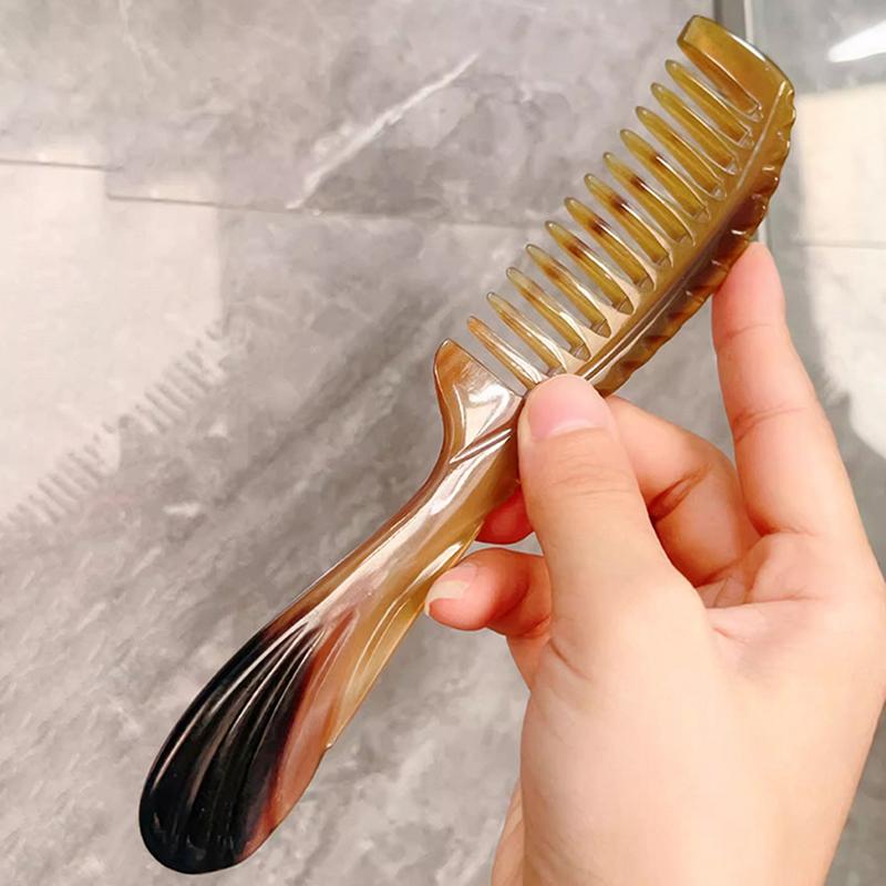 Natural Horn Comb Fine Tooth Comb Anti Static Hair Comb Care Hair Massage Comb Handmade Of Ox Horn Comb
