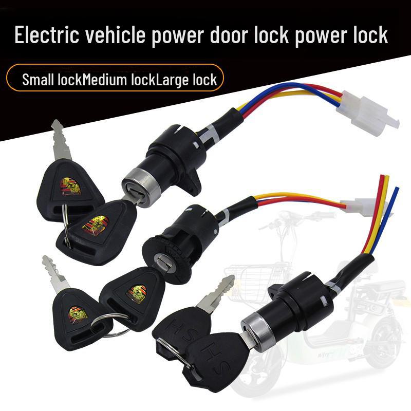 Tricycle/Bicycle Electric Lock Kit: Key Switch & Accessories for Large, Medium, Small Vehicles