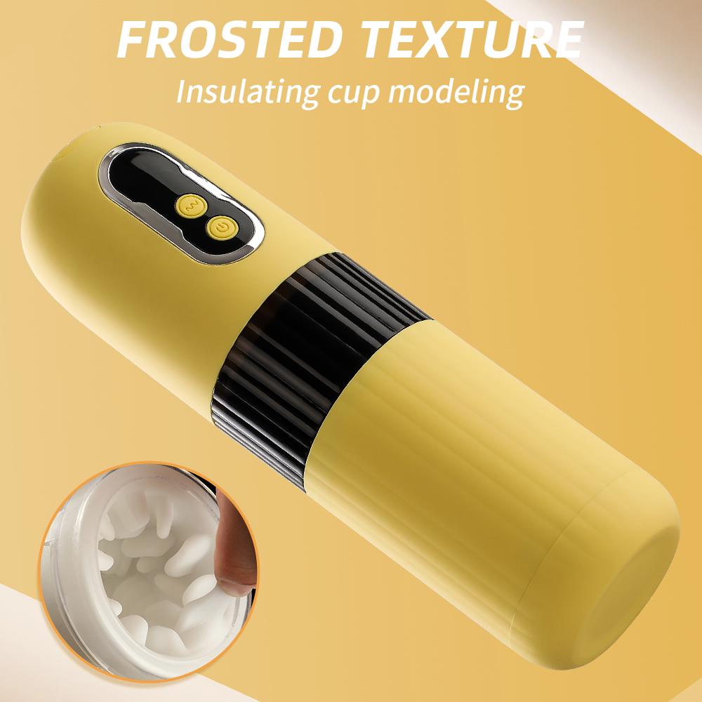 Jaune 2023 Funke entièrement automatique rotatif télescopique avion tasse hommes muet masturbateur pince aspiration son jouets sexuels outils pour adultes 27.3cm