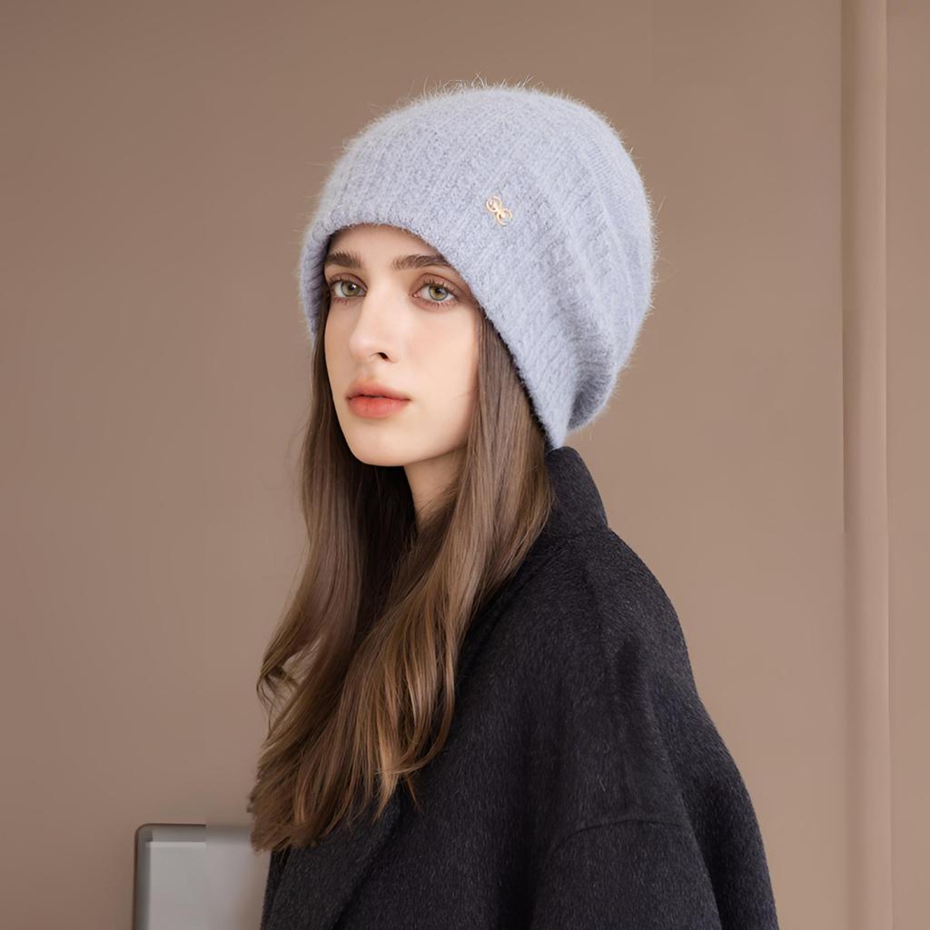Women's winter new wool hat Women's autumn and winter warm fashion versatile foreign style knitted cashmere pullover hat