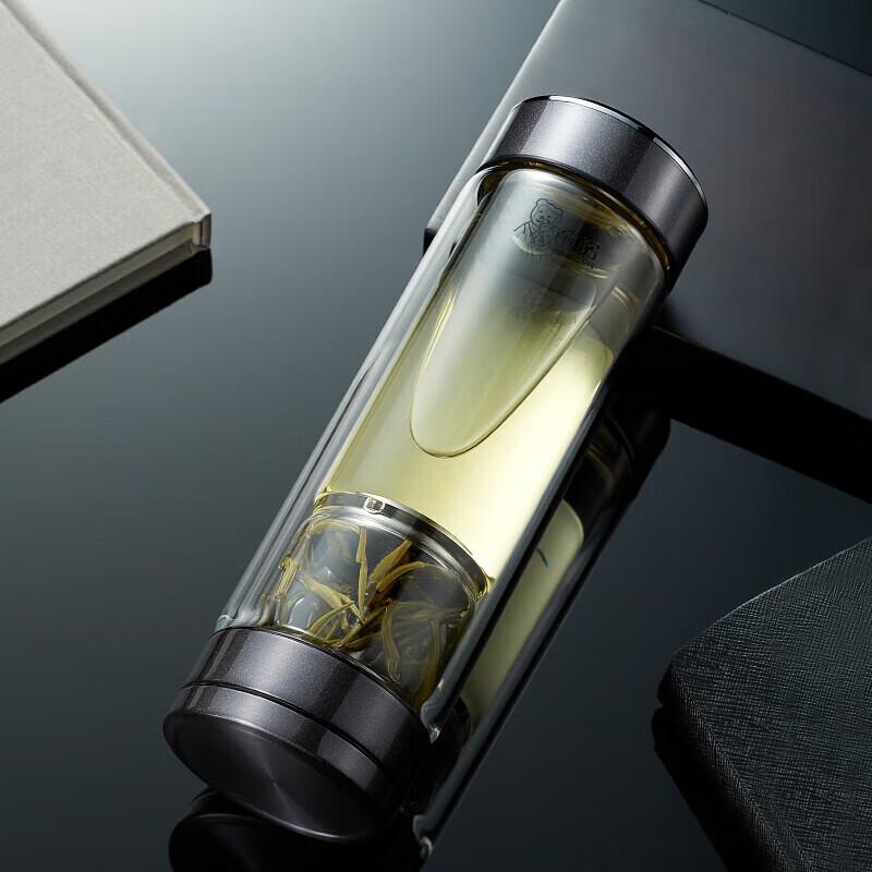 Heenoor Double-Layer Magnetic Tea Infuser Glass Cup
