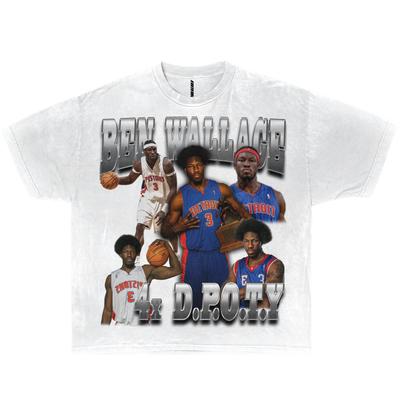 Ben Wallace 4x Difensore dell'Anno Pistons Detroit Maglietta da Basket Vintage Boxy