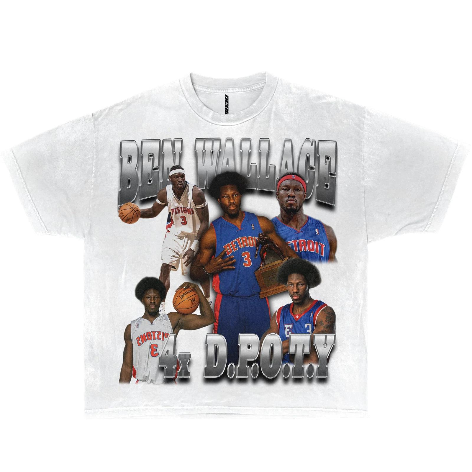 

Ben Wallace 4x Defensive POTY Detroit Pistons Boxy Vintage Basketball Shirt S