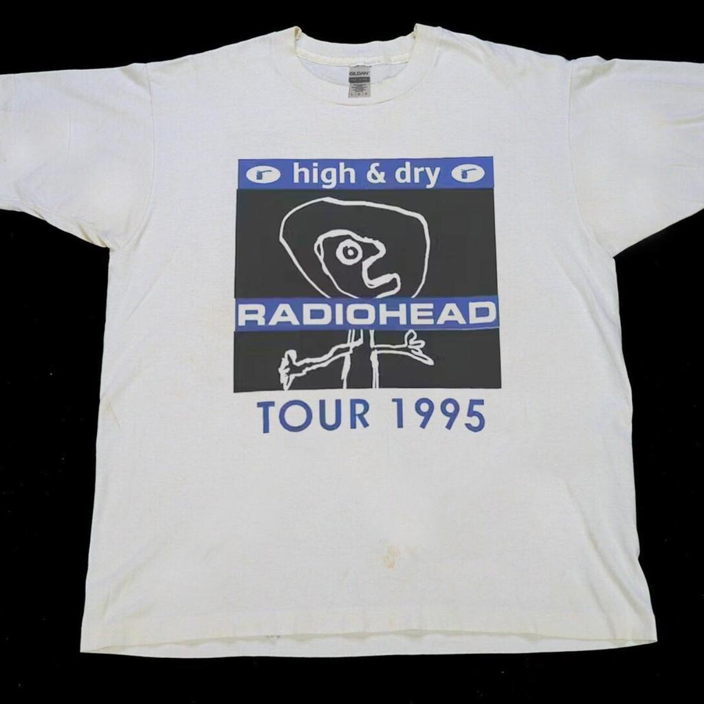 Summer Men Hot Selling Vintage Radiohead TShirt The Bend Album Band Copy Pattern Men's Print Rock Hip Hop Artist Street Life Top