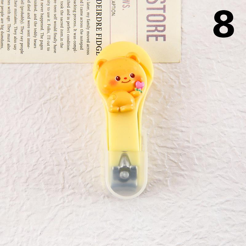 Roztomilé kreslené kleštičky na nehty s máslem Bear s krytem Přenosné kleštičky na nehty Nůž kleštičky na nehty pro dospělé a děti