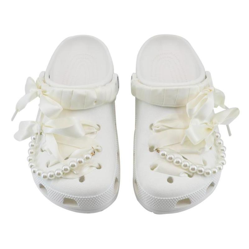 Crocs Classic clog SDS Pearl Girl EVA Dream Style Vintage Strap Sweet Home Casual Beach Hole Shoes Unisex White