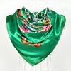 [BYSIFA] Navy Blue Chinese Roses Large Square Scarves New Female Elegant Large Silk Scarf Fashion Ladies Accessories 90*90cm