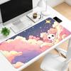 Covoraș pentru mouse gaming cu desene animate cu nori pastelati, stele și animale, cu bază de cauciuc antiderapantă și margine cusută, covoraș pentru tastatură pentru laptop, birou, setup desktop