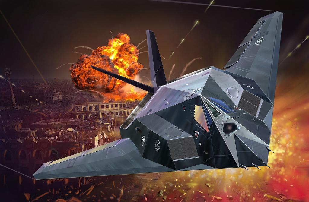 Německý stealth stíhací letoun amerického letectva Revell, plastový model 03899 1/72 F-117