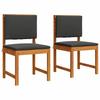 Garden Chair with Cushion 2 Pcs Brown Solid Acacia Wood