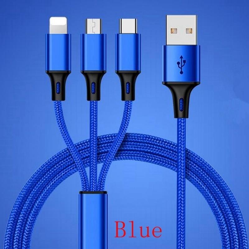 3-in-1 USB Data Sync Fast Charging Cable for Android IPhone