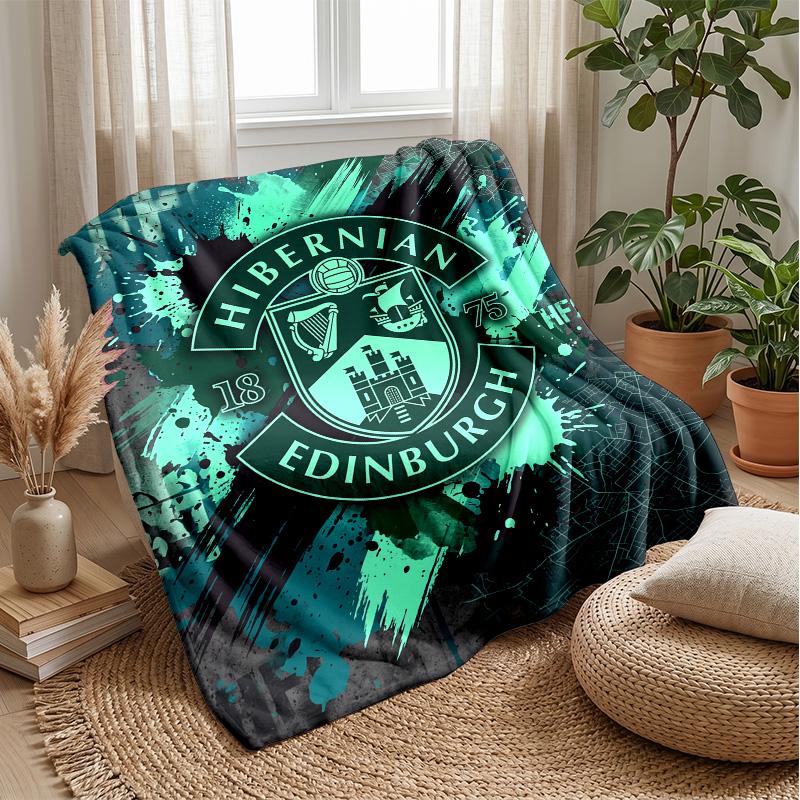 Hibernian FC Morbida Coperta in Pile di Flanella Leggera Accogliente Calda Coperta da Divano Letto Decorazione per la Casa