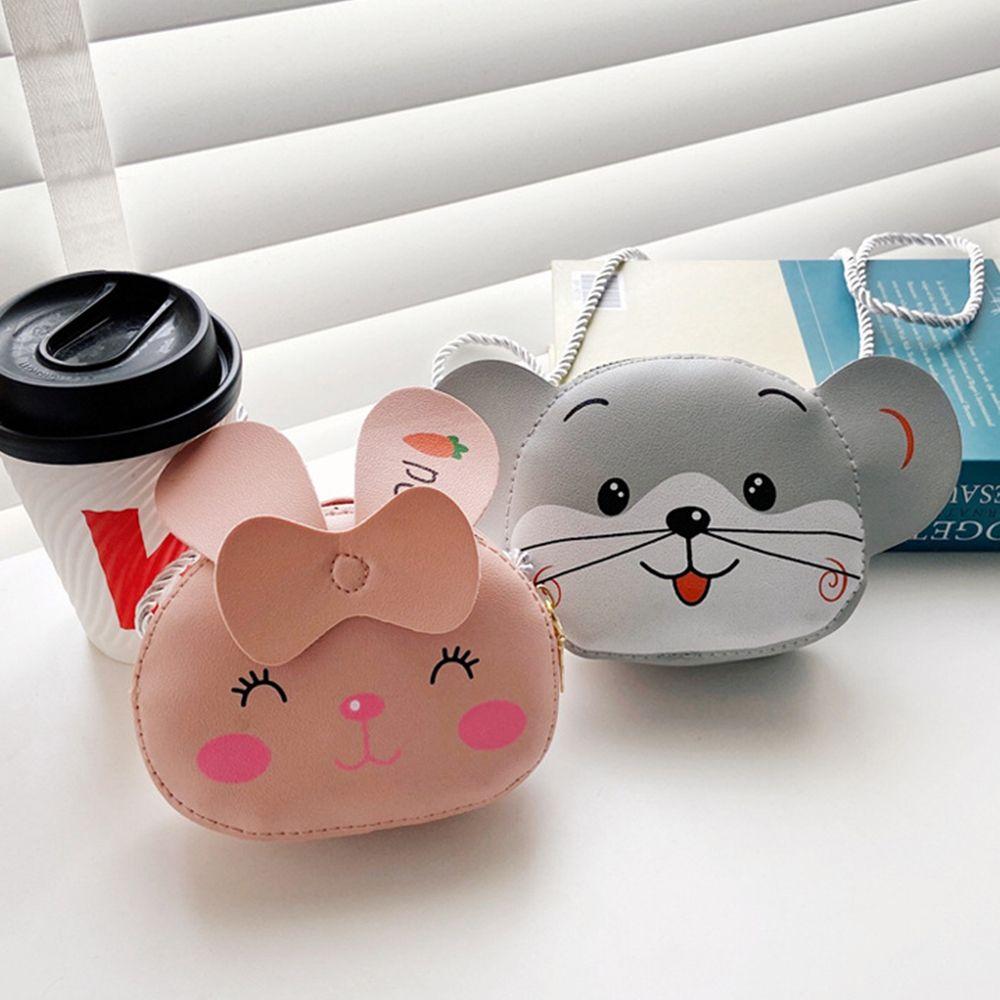 Casual PU Leather Bear Mini Cartoon Shoulder Bags Coin Purse Girls Crossbody Bag Rabbit Handbags