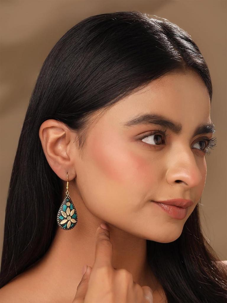 Drop Earrings For Women | Traditional Women Earrings Sets | Ethnic Combo Set Tibetan Laac Drop Earrings For Girls