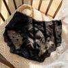 Transparent Lace Flower Panties Satin Silk Lace Mesh Briefs Lingerie French Style Briefs  Gifts