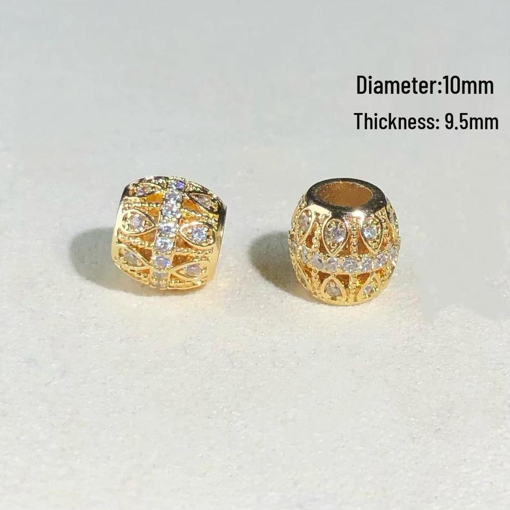 14k Gold-Plated Color-Preserving Crystal Spacer Beads for DIY Bracelets and Necklaces