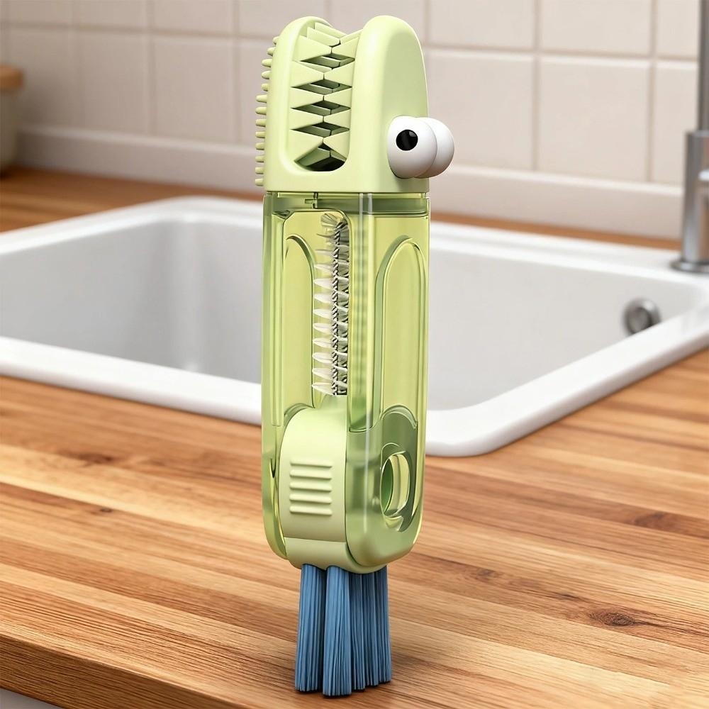 Portable Bottle Gap Cleaner Multifunctional Bottle Brush Cup Lid Cleaner Brush  Home Kitchen