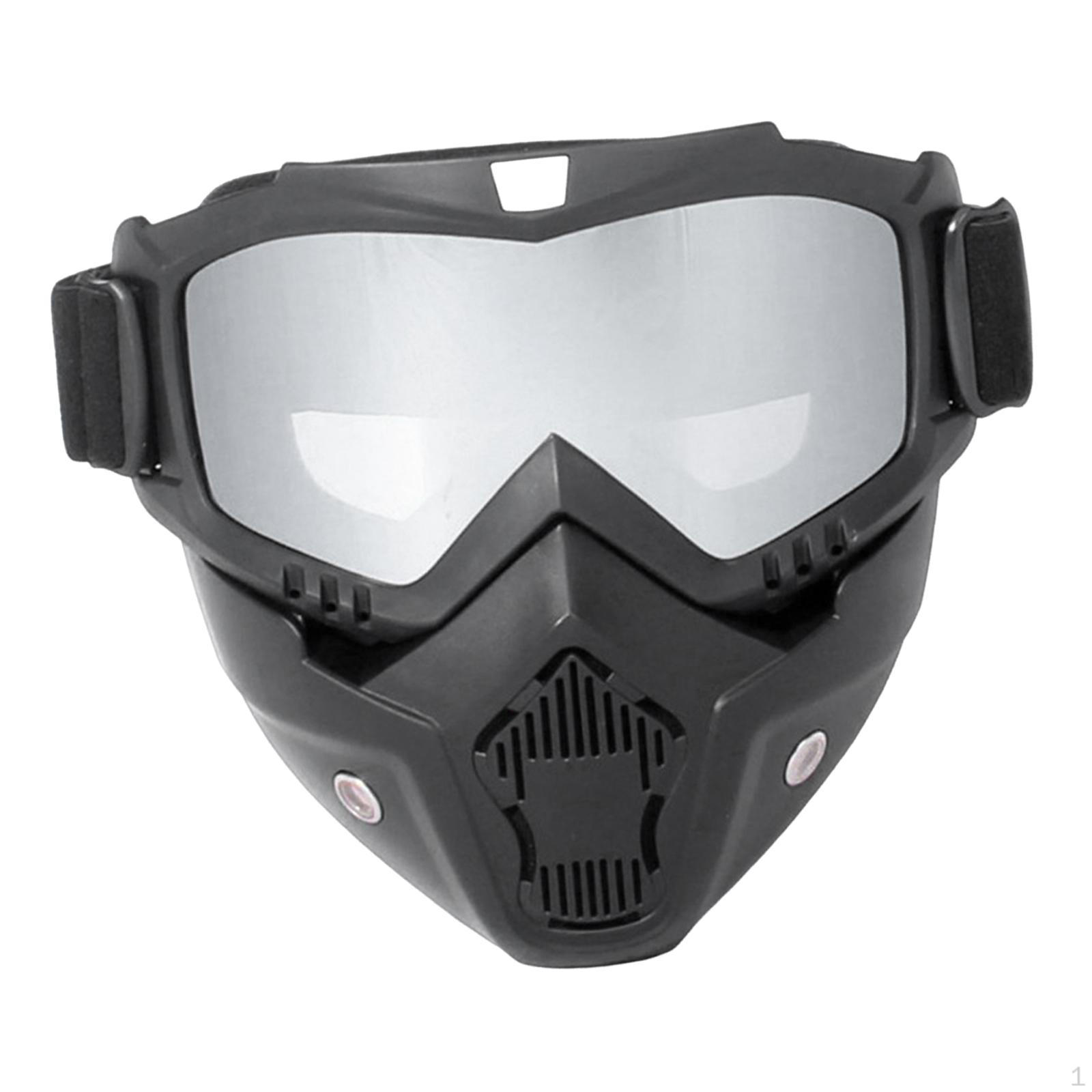 

Motorcycle Goggles Protective for Outdoor Sports Driving silvery lenses