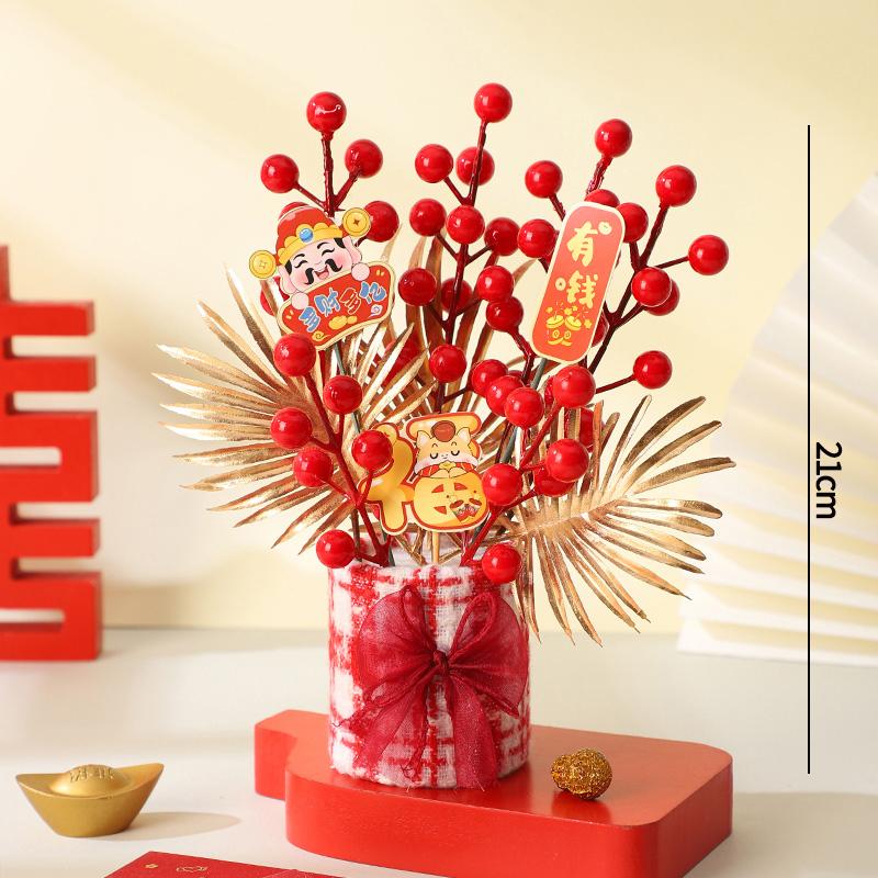Chinese New Year Decoration Wedding Decoration Horse Year Decoration Flower Vase Hug Bucket Spring Festival Home Decor