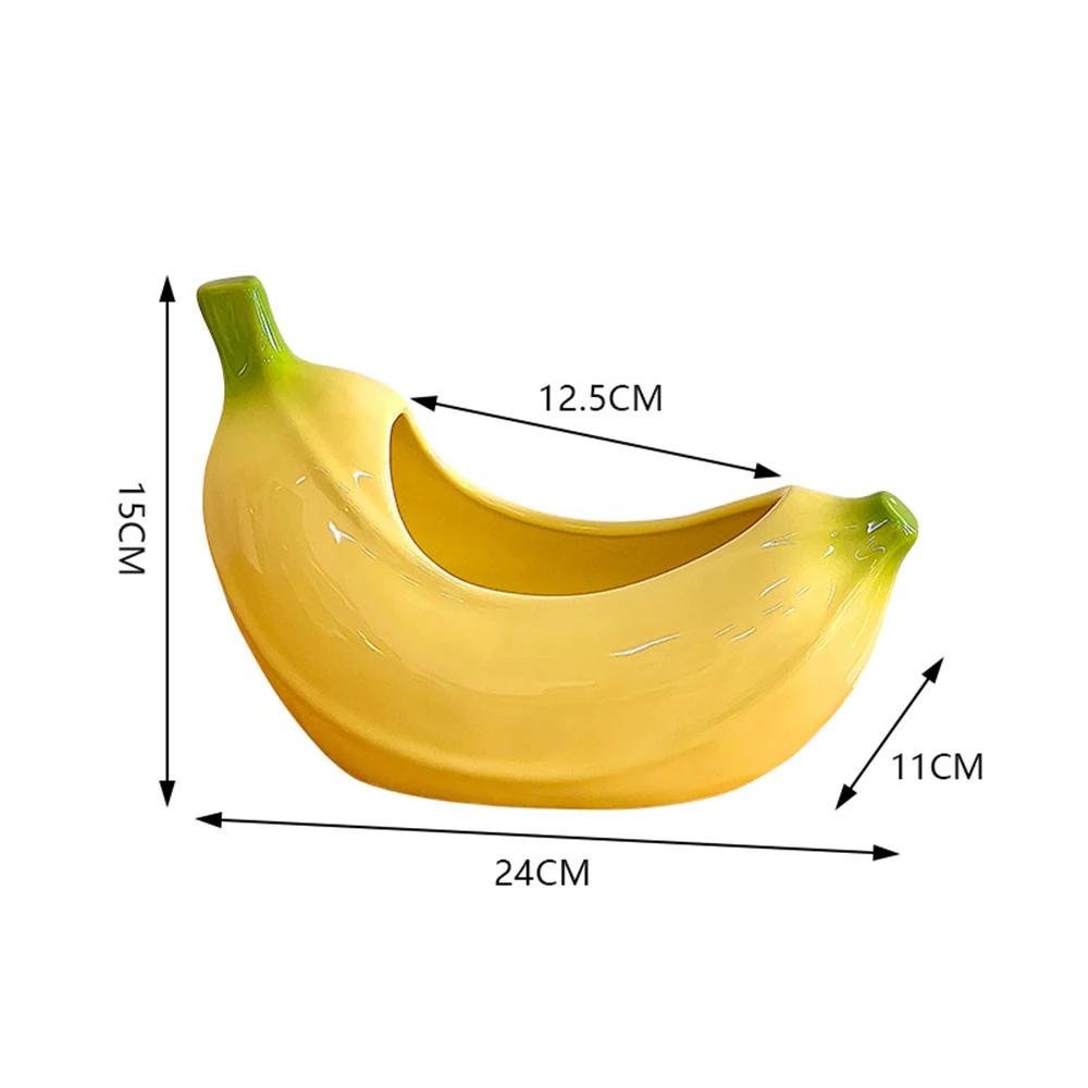 

Creative Banana Desktop Storage Box Entrance Key Storage Pallet Ceramic Desktop Decorative Ornament Remote Control Storage Box жовтий
