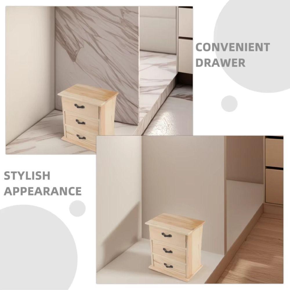 Mini 3 Tier Drawers Type Organizer 3-Layers Desk Sundries Box Stationery Storage Stand  Home
