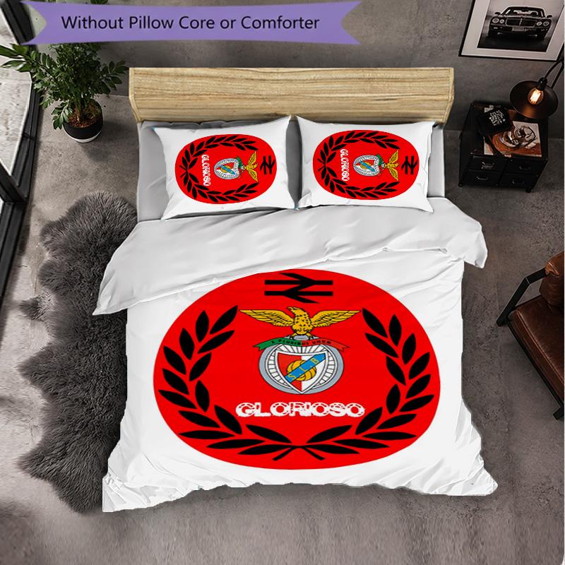 Set Biancheria da Letto Benfica 3 Pezzi Morbido Set Copripiumino con Federe Set Decorazione Camera da Letto per la Casa