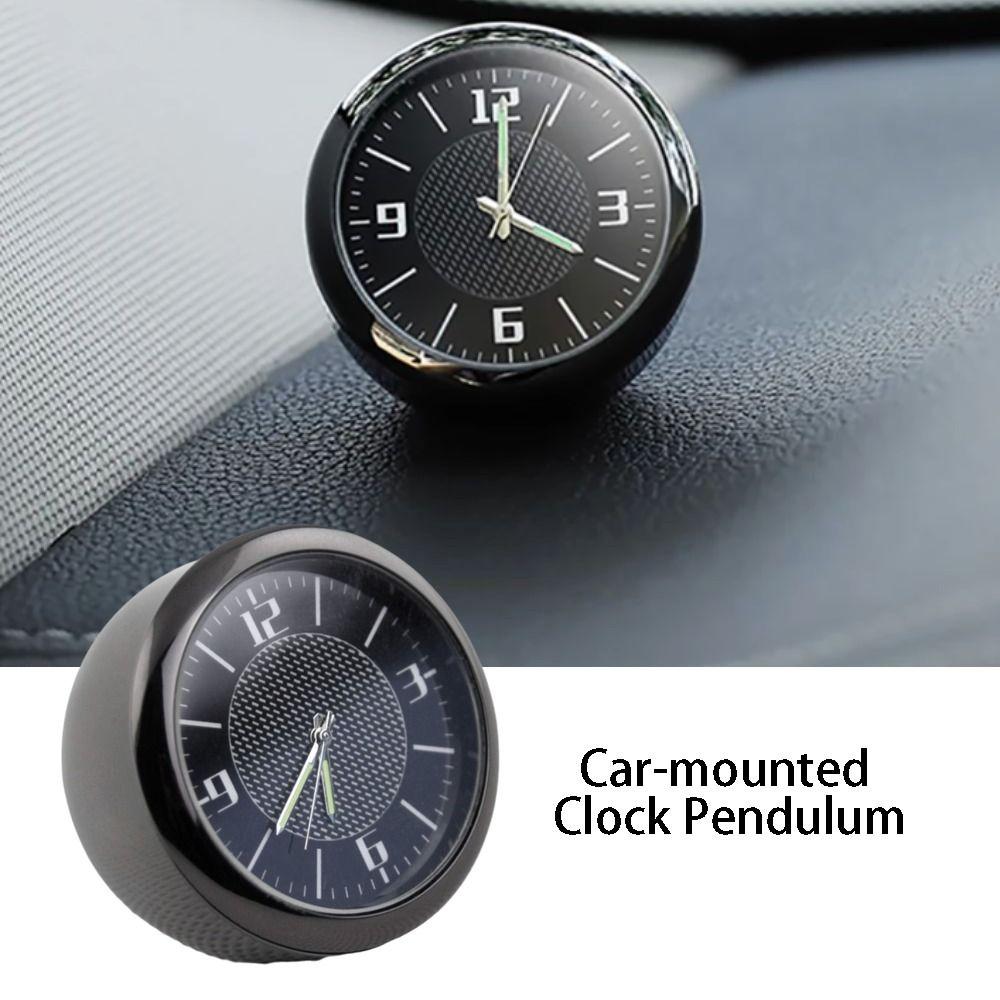 Mini velikost do auta Hodiny Kulatý design Quartzové hodiny Univerzální pasování Digitální hodinky Autopříslušenství