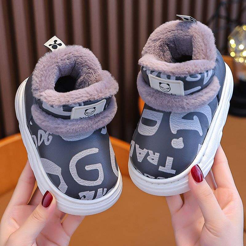 Gutter Snøstøvler Vinter Vanntett Fleece Baby Vintersko Barnas Store Bomullssko Jenter Fortykket Varm Gutter Bomullsstøvler