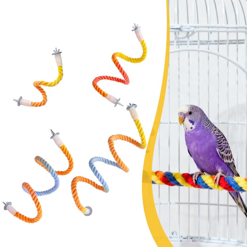 Bird Perch Parrot Toy Playful Rope Climbing PP Metal Easy Fixing Sensory Suitable for Small Parrots