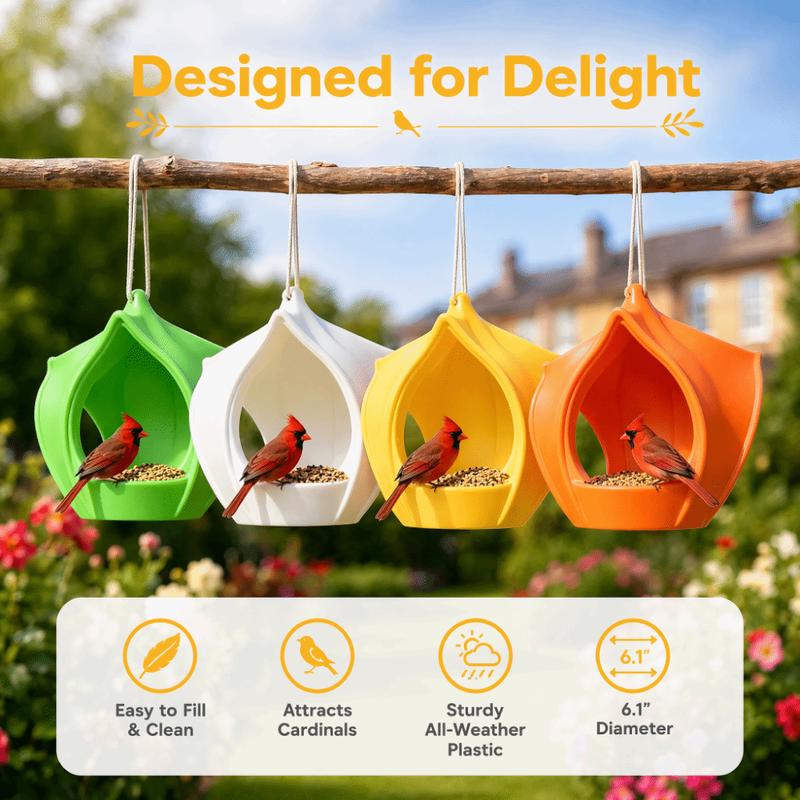 Plastic Hanging Bird Feeder Birdhouse Large Capacity Wild Bird Feeder Water-Resistant Weatherproof Bird Food Container