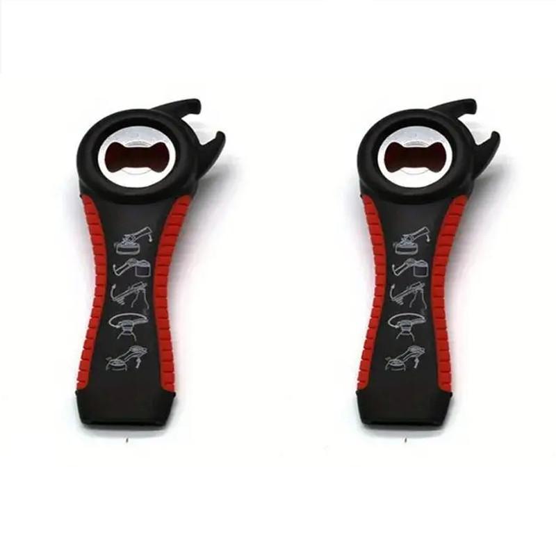 1Pc Multifunctional 5-in-1 Beer Bottle Can Opener Kitchen Anti-Slip Beer Cap Rotary Bottle Opener Kitchen Tool