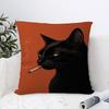 Black Cat Smoking a Cigarette Pillow Anime Pillow Sofa Bed Head Pillow Cover Cushion Cover 45x45 cm Fashion