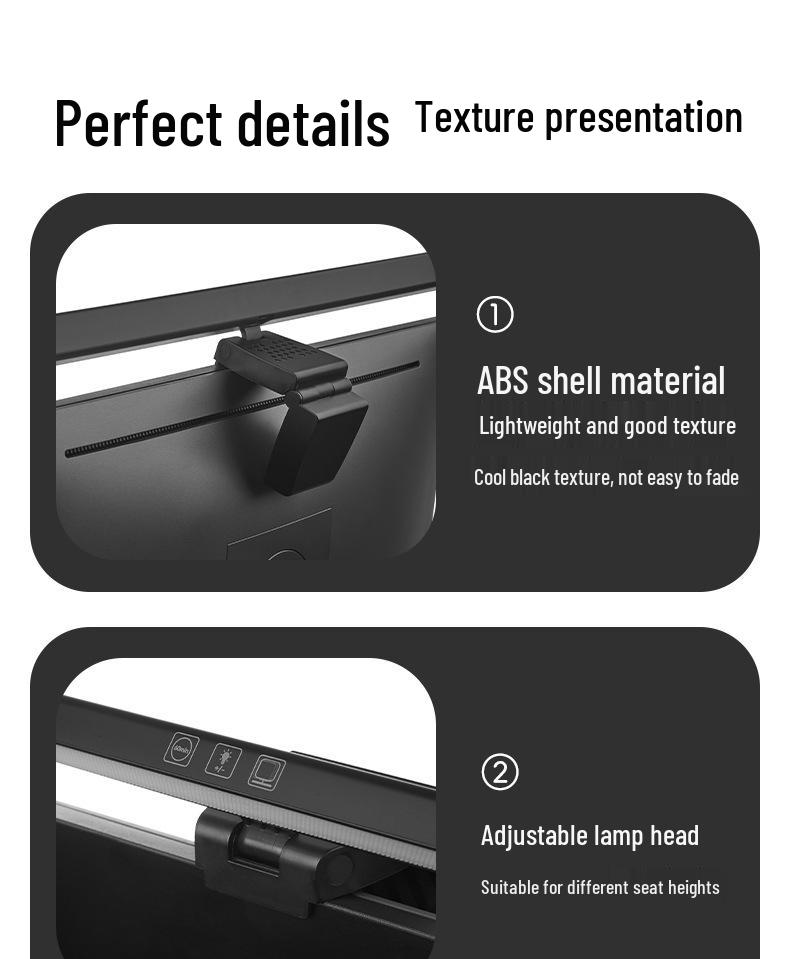 Curved Monitor Hanging Light - Eye Protection Gaming Desk Lamp