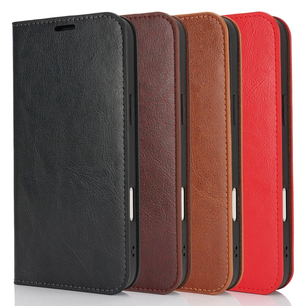 iPhone Crazy Horse Pattern Genuine Leather Wallet Leather Case Fashionable and Practical Combining Card Slot and Stand Function