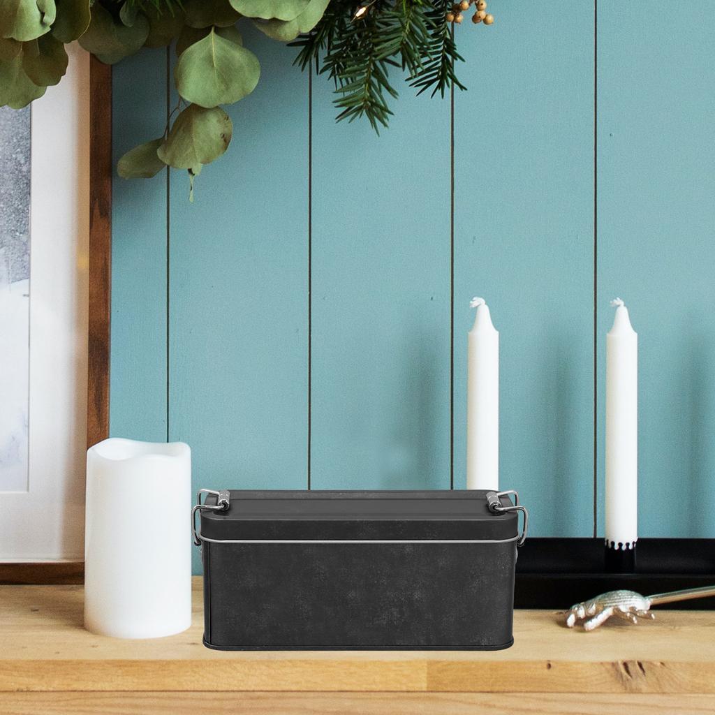 Iron Rectangular Tin Box Metal Storage Container for Cookies Candy Snacks Gifts Keepsake Jewelry Decorative Storage