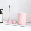 2PCS Ceramic Toothbrush Holder Stand, Mini Handmade Couple Toothbrush Storage for Bathroom Vanity Countertops