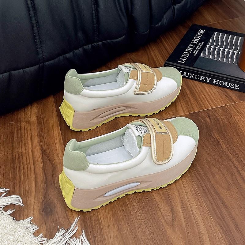 

Женские туфли на толстой подошве, на платформе, весенние, новые, дышащие, спортивные, повседневные туфли на липучке, универсальные 40