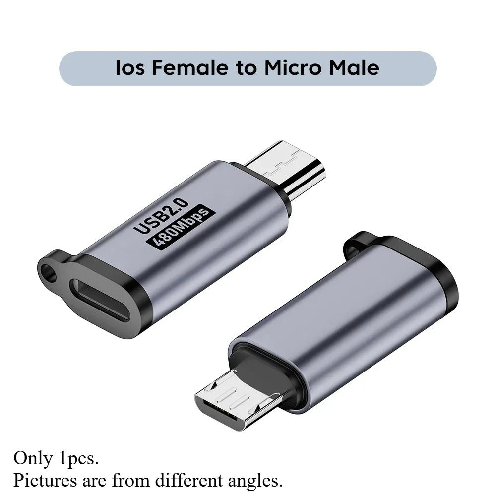 Micro USB To Type C Adapter Mini USB To USB C 480Mbps Fast Data Charging Connector USBC To Lightning Adapter for
