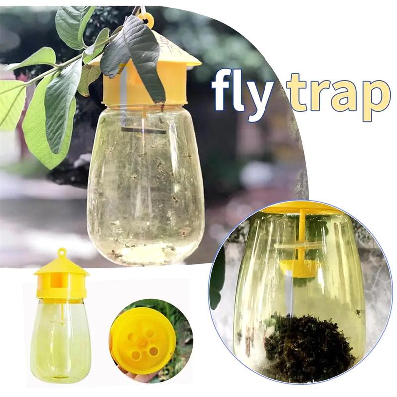 Fruit Fly Trap Killer Yellow Plastic Drosophila Trap Anti Fly Fruit Fly Killer Catcher Orchard Insect Trap Pest Control Products