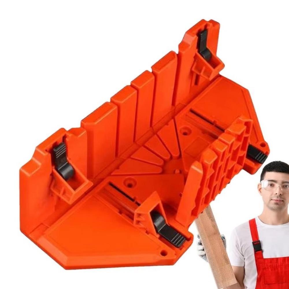 Hand Clamping Miter Saw Box 12/14 inch Diagonal Saw Cabinet Portable Sawing Guide Slot  Woodworking