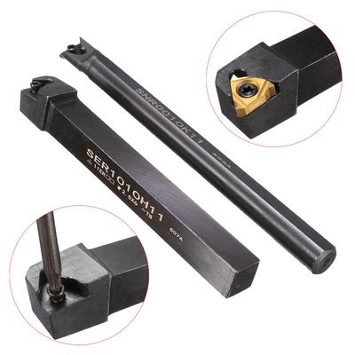 SER1010H11/SNR0010K11 Lathe Inner Threading Turning Tool Holder + 2Pcs Carbide Inserts + 2 Wrenches