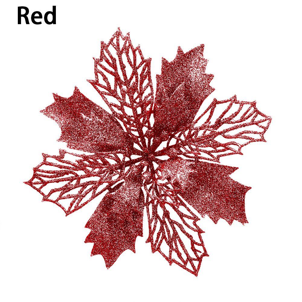 New Glitter Artifical Fake Flowers Christmas Tree Decorations Home Xmas Ornaments Christmas Flowers