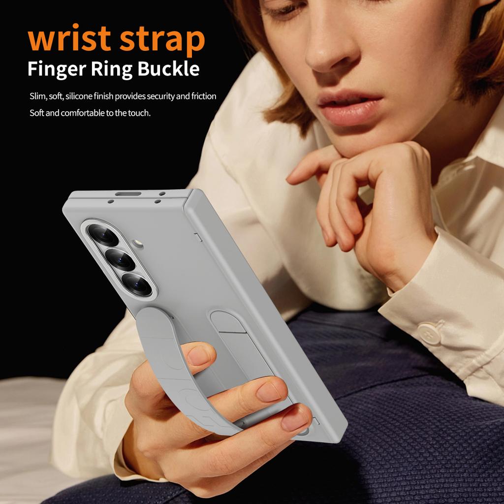 Luxur Wristband Holder Hinge Pen Slot Phone Case for Samsung Galaxy Z Fold 7 6 5 4 3 with Screen Protect Film Shockproof Cover
