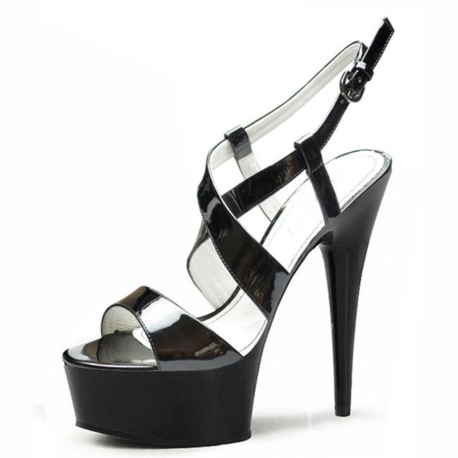 New waterproof table women's shoes hollow sandals thin heels hate sky high 15cm high heels