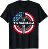 American Flag Nordic Warrior Sword Til Valhalla TShirt 100 Cotton ONeck Short Sleeve Summer Casual Mens Tshirt Streetwear