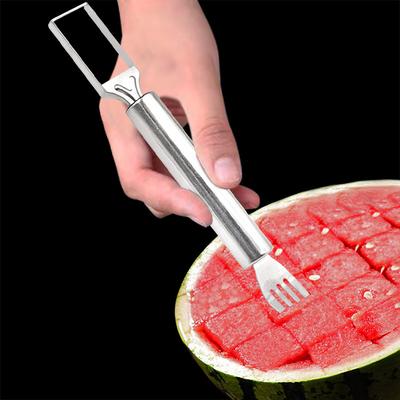 Cortador de sandía, cortador de pulpa, cortador de sandía de cocina, sacador de fruta, cortador tenedor de fruta de doble cabeza, separador de fruta